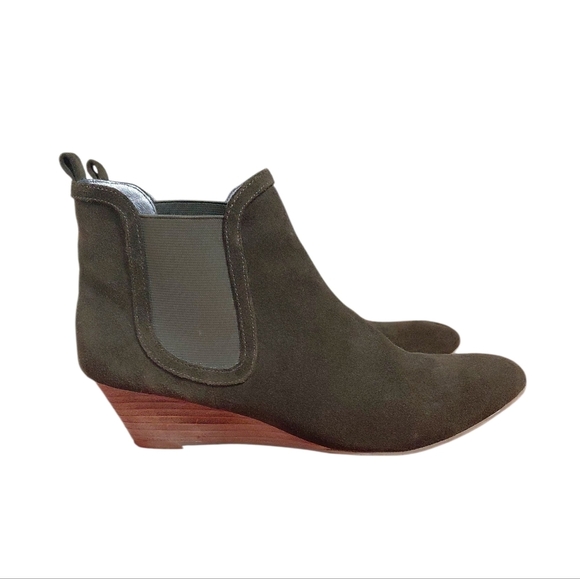 Anthropologie Pilcro and the Letterpress Green Suede Ankle Boot Size 8 Booties - Picture 5 of 9